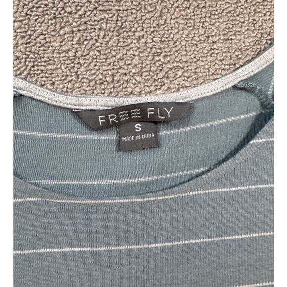 Free Fly Apparel Dockside Striped T-Shirt Dress Bamboo Casual Leisure Small - Picture 3 of 7
